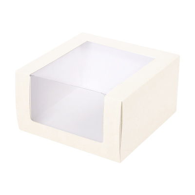 Коробка-для-торта-180х180х100-белыйбелый-с-окном-Арт-пак