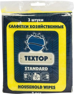  Салфетка вискозная Стандарт 30х35см (3 шт) ТЕКСТОП Россия